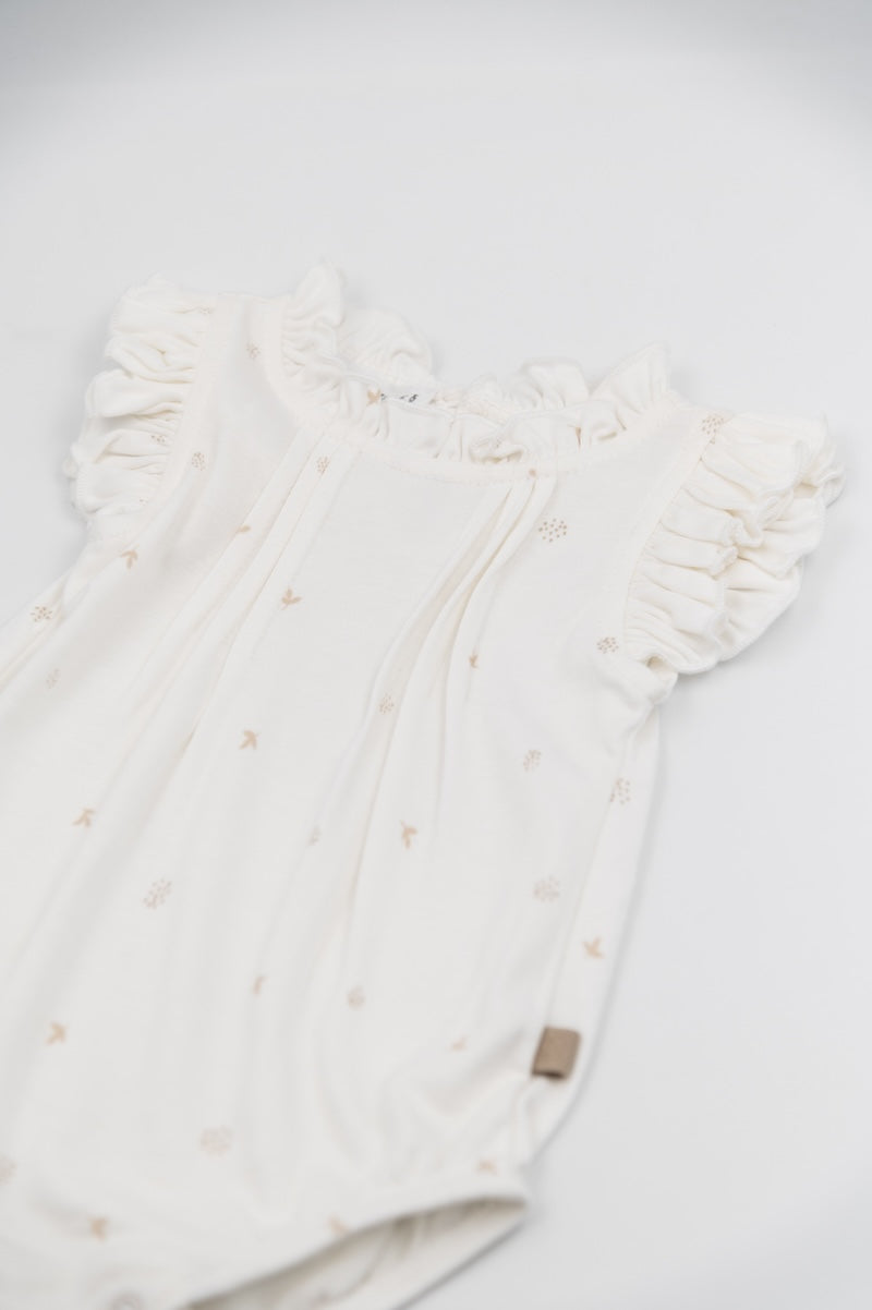 Knugh Baby Girls’ Leaf Print Romper Suit - Image 2