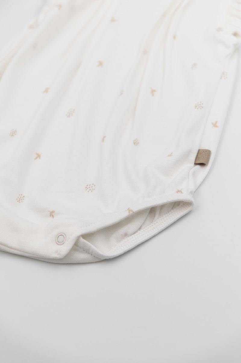 Knugh Baby Girls’ Leaf Print Romper Suit - Image 3