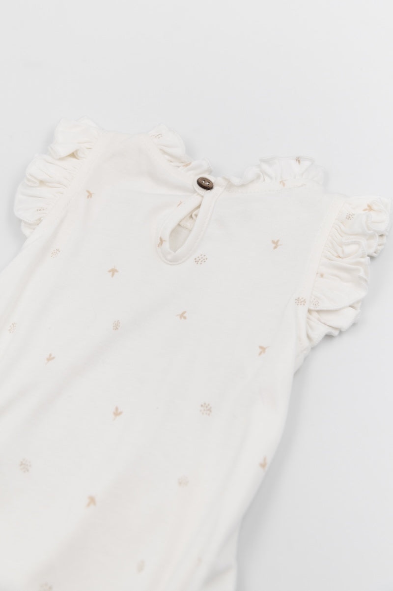 Knugh Baby Girls’ Leaf Print Romper Suit - Image 4